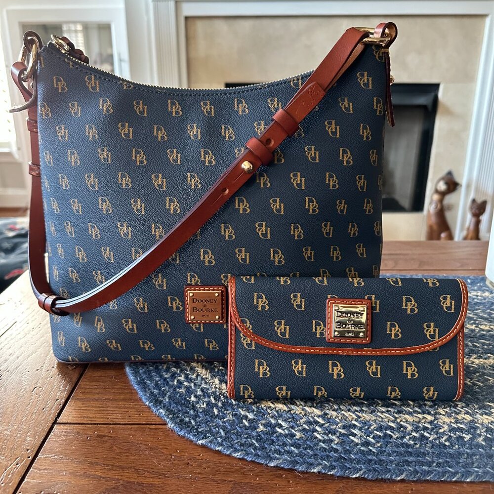 Dooney & Bourke Gretta Hobo shoulder bag and matching clutch wallet